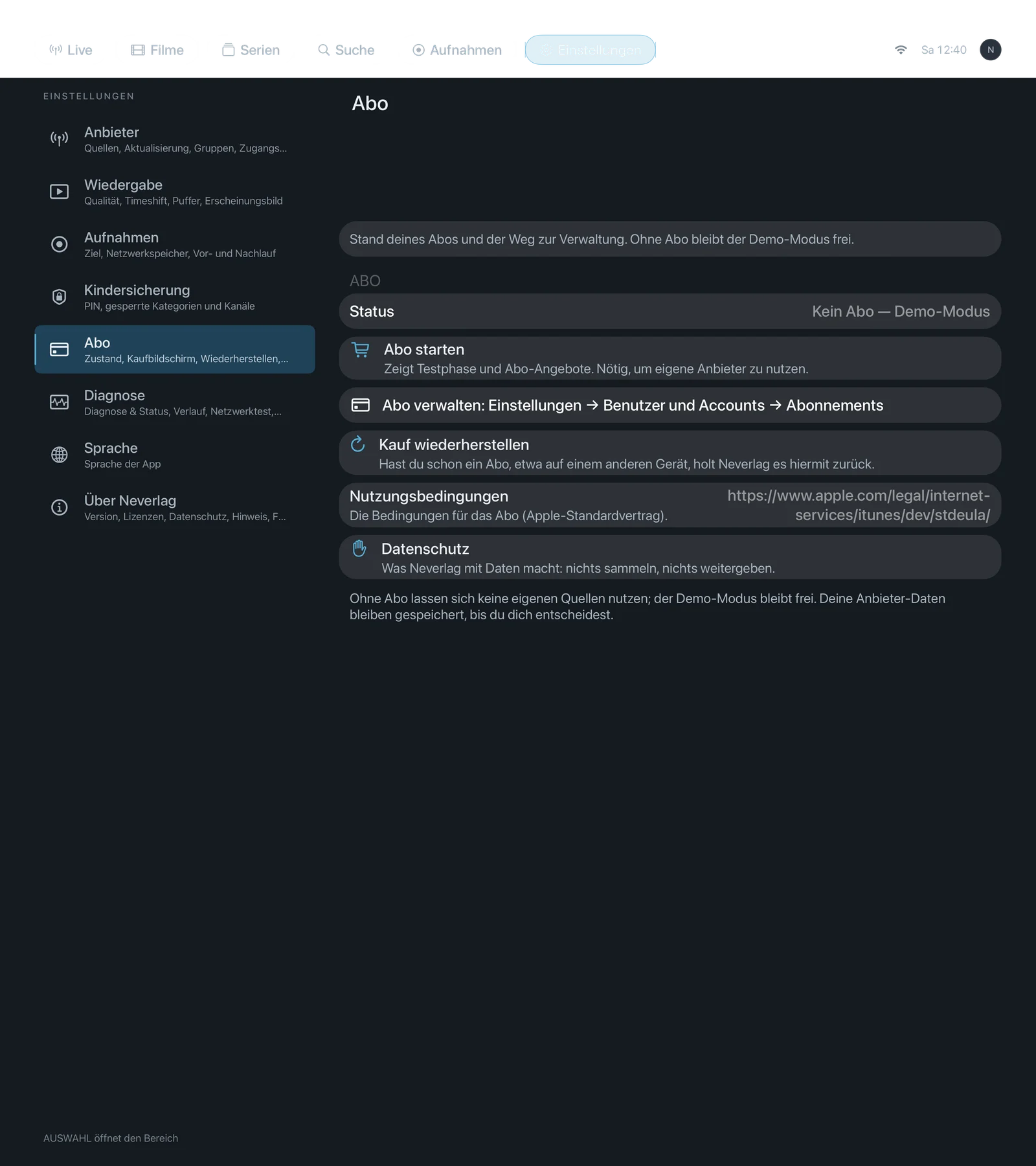 Bildschirmfoto einstellungen appletv 05 subscription