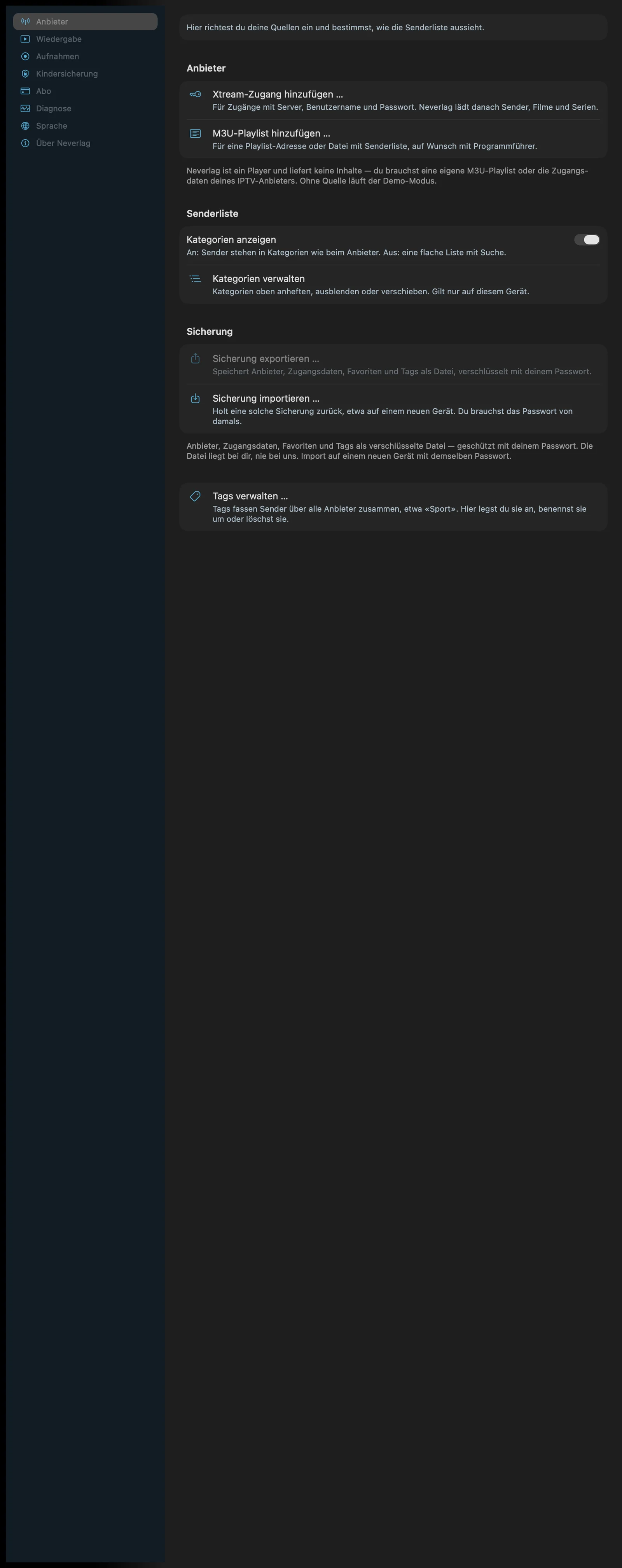 Anbieter (Mac)