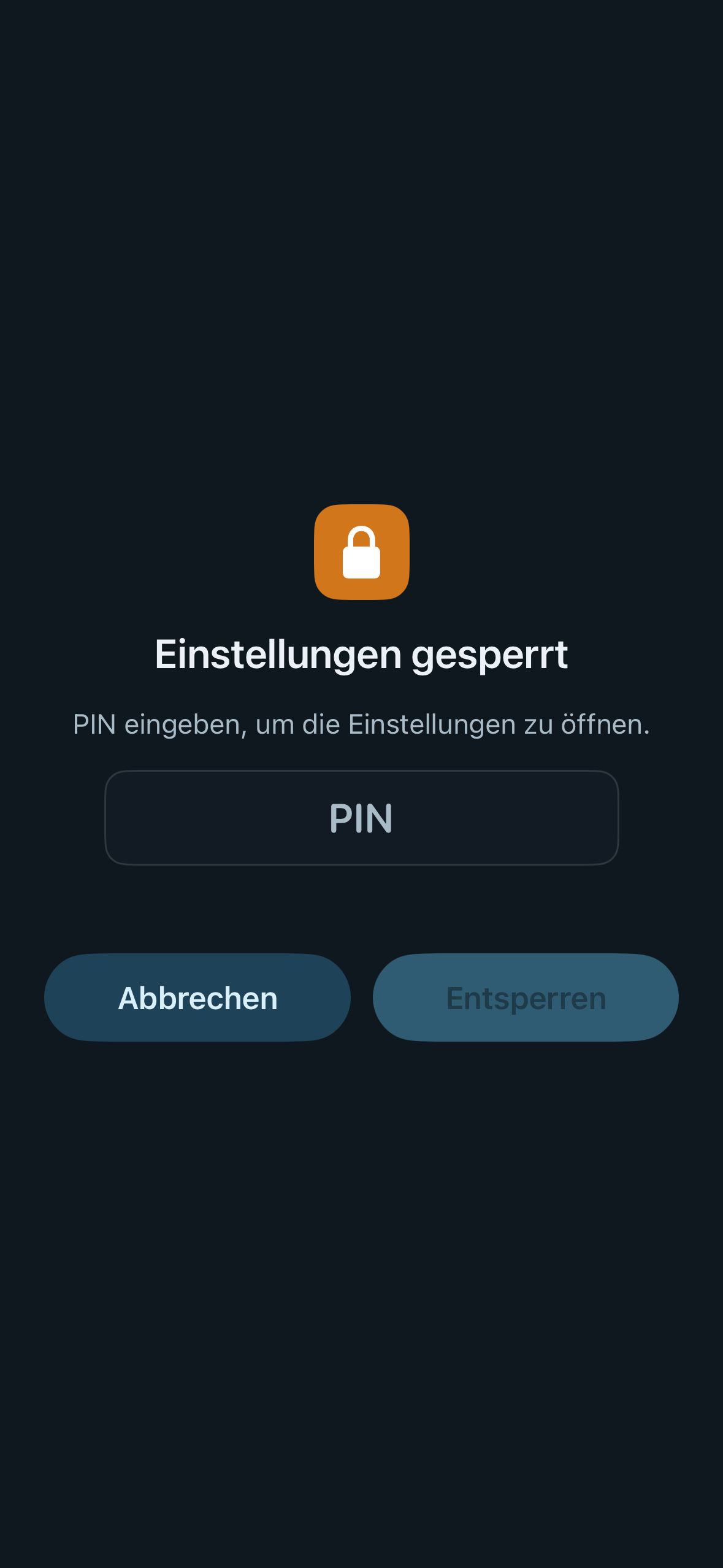 Settings locked (iPhone)