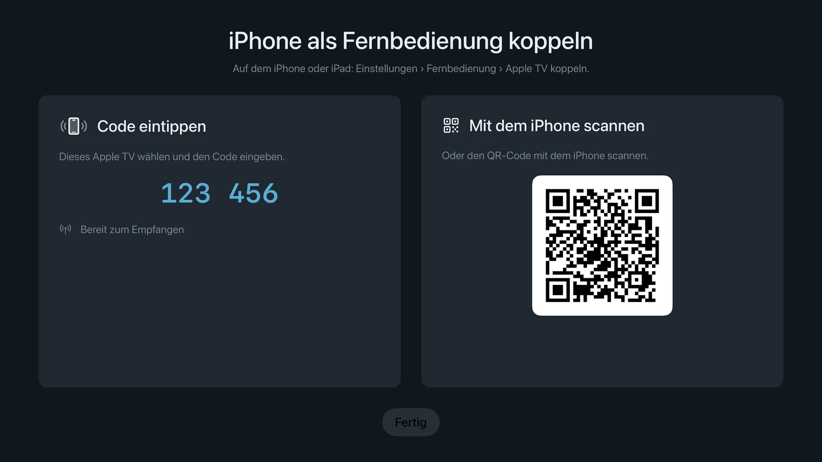 Pair iPhone as a remote (Apple TV)