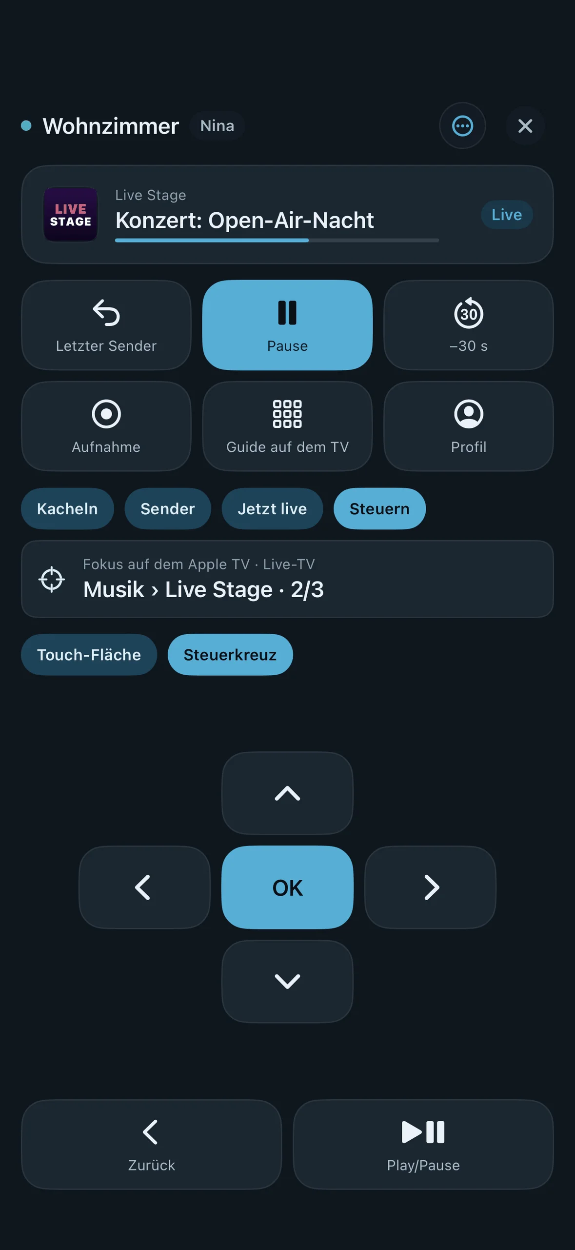 Control section with D-pad (iPhone)