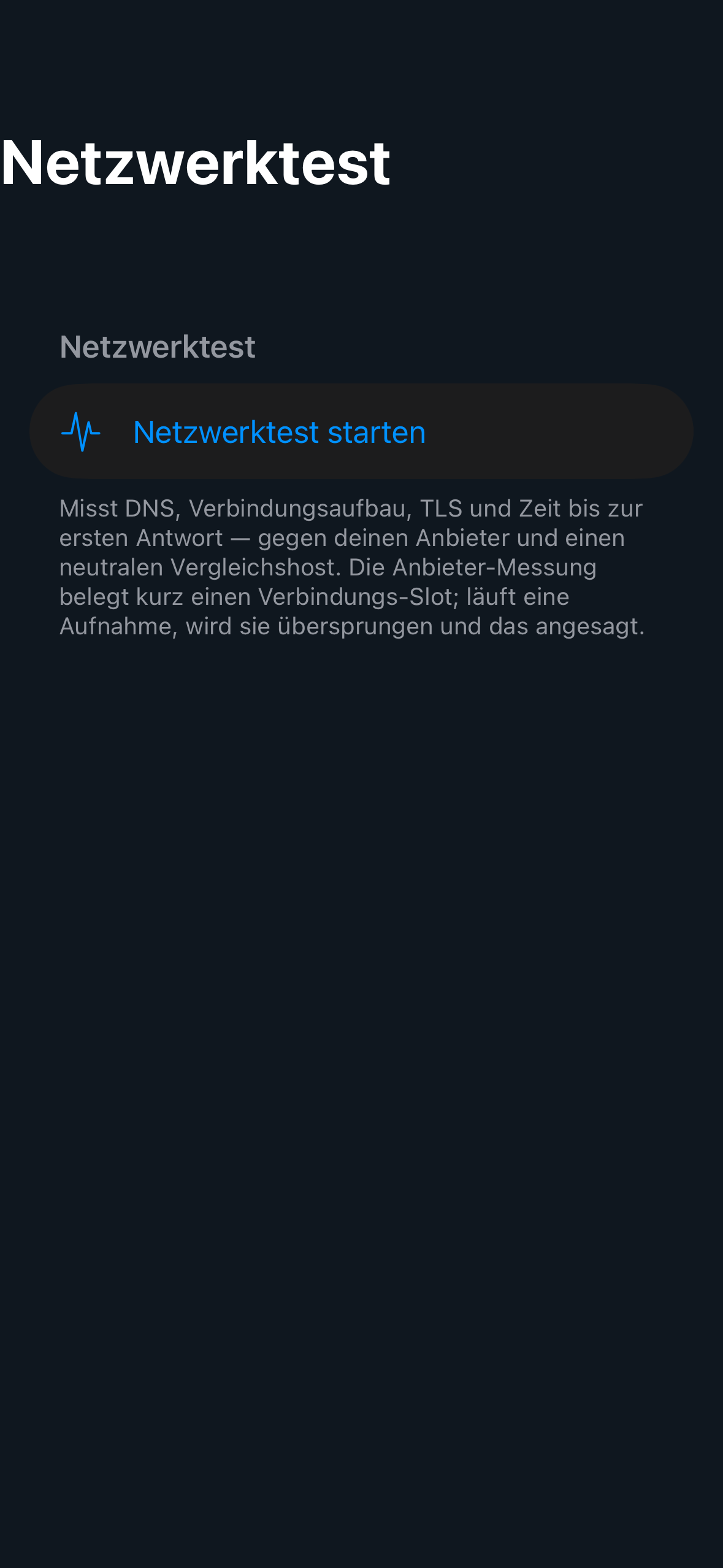 Network test (iPhone)