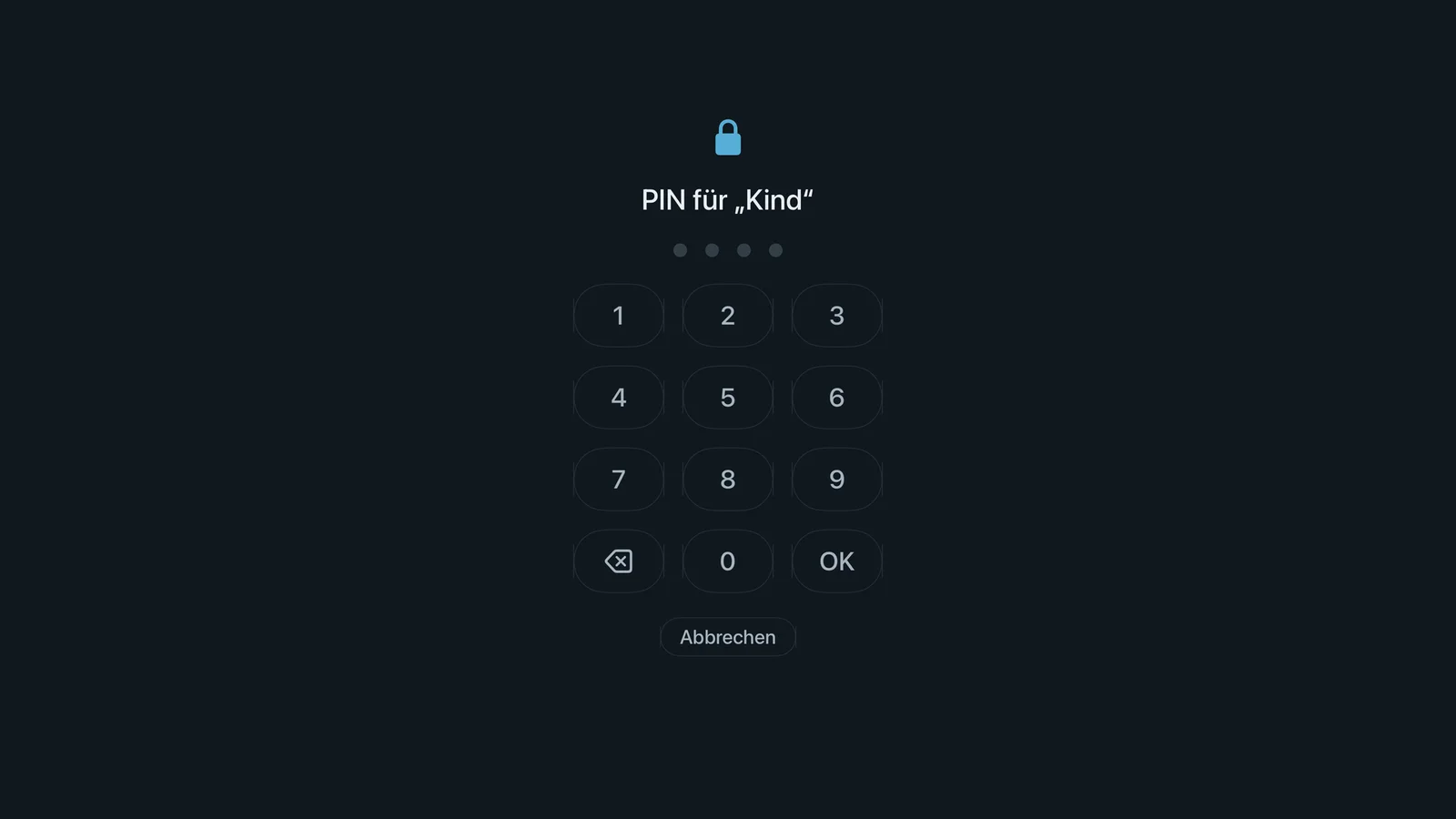 Screenshot pin eingeben appletv