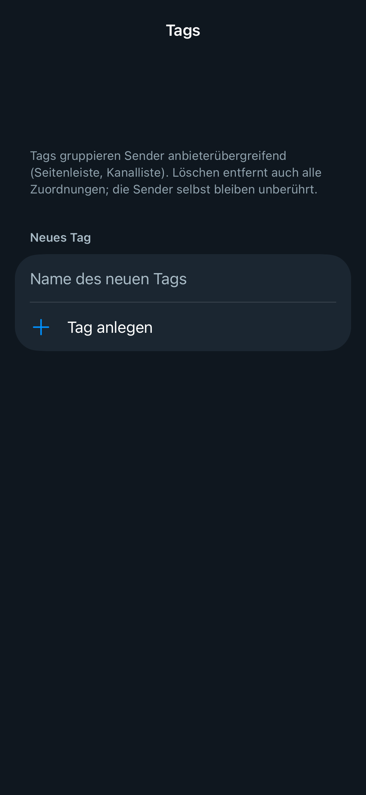 Manage tags (iPhone)