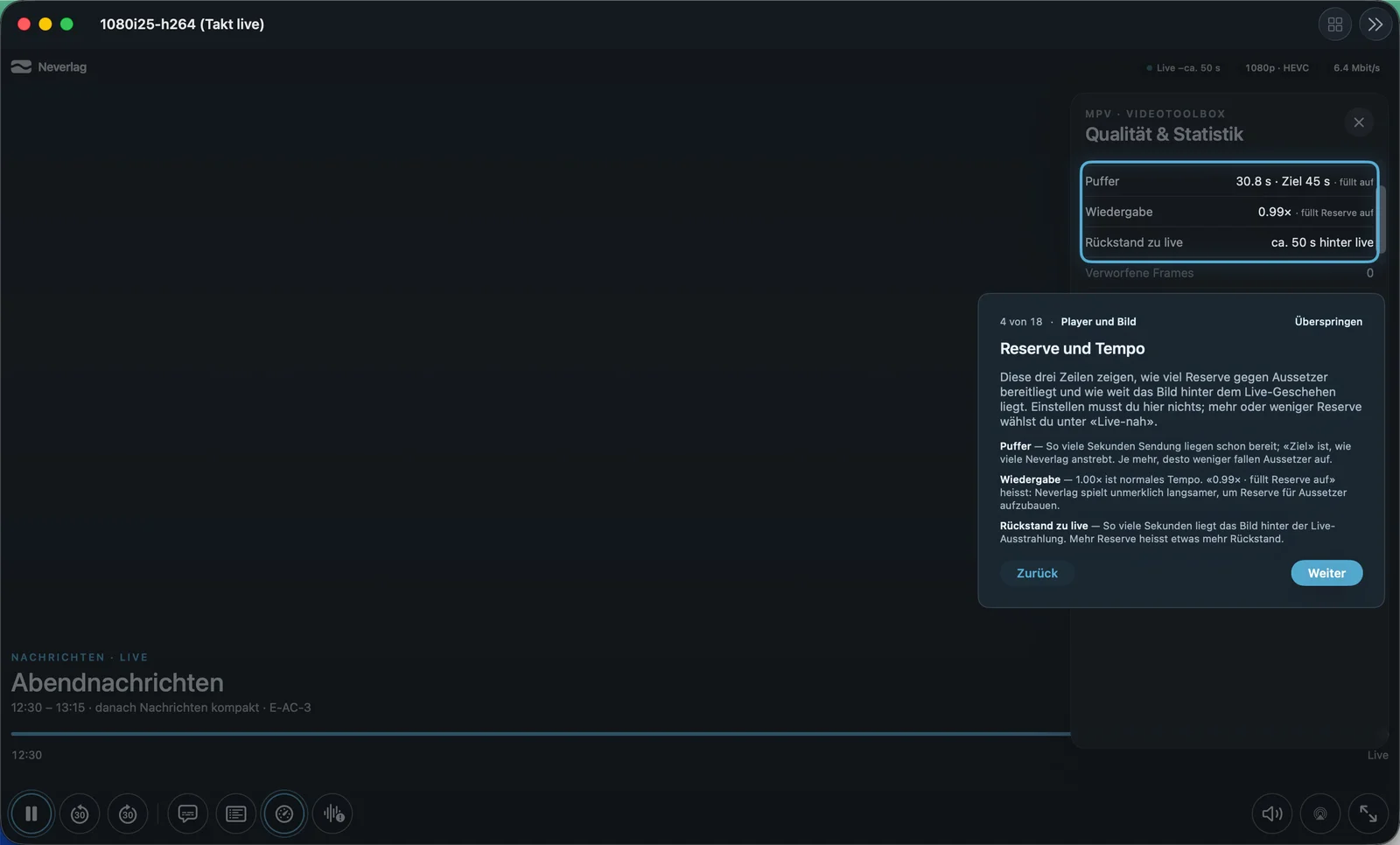 Tour-Seite «Reserve» (Mac)