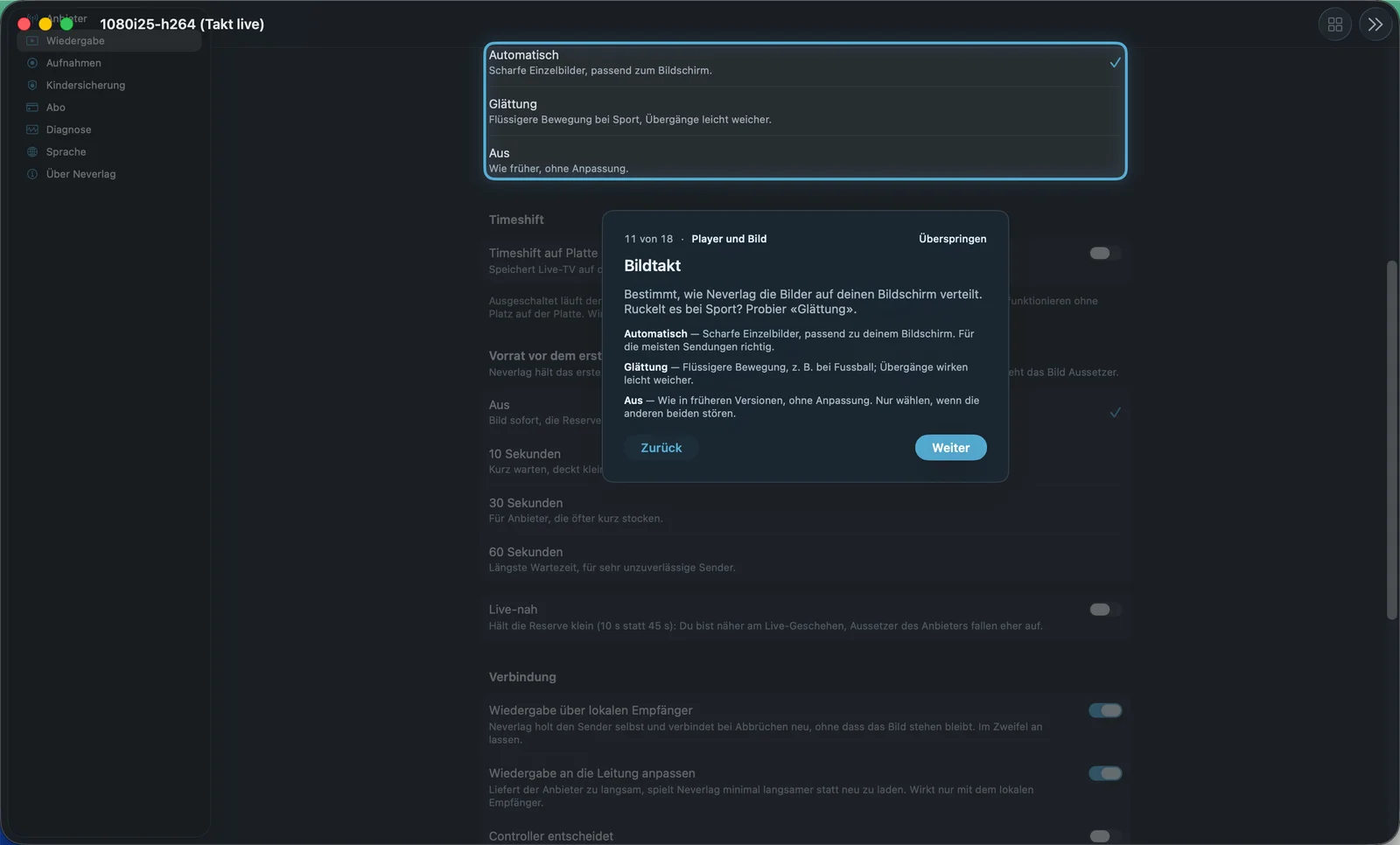 Tour-Seite «Bildtakt» (Mac)